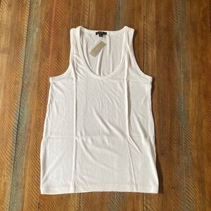 Women’s J.Crew Ribbed White Tank Top New NWT XL Vintage 1993 Style